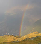 Regenbogen, gesehen aus dem Hotel Schwarzsee