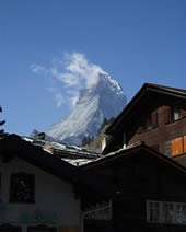 das Matterhorn, gesehen von Zermatt aus